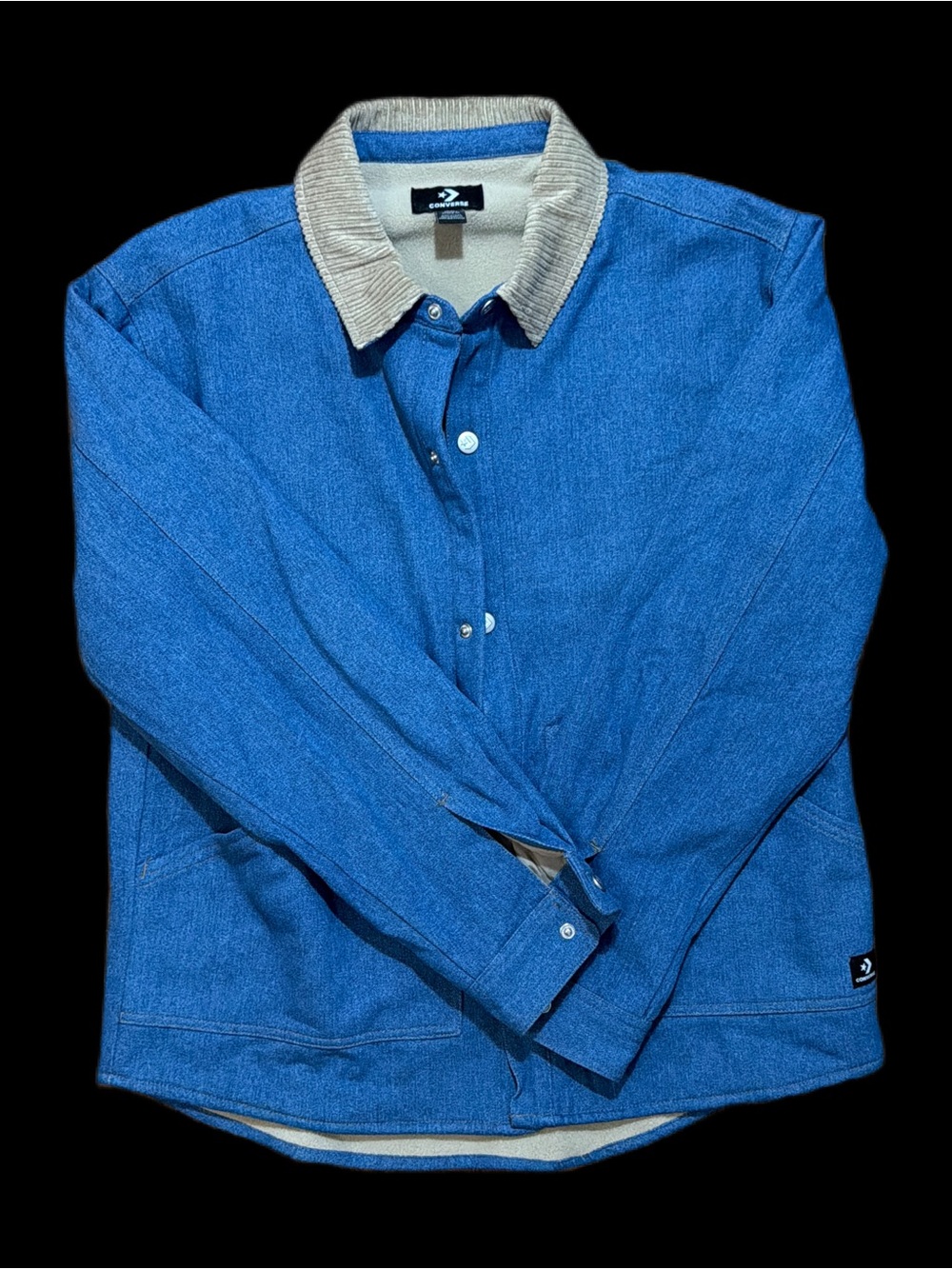 Converse Blue Jacket with Cream Cord Collar *NEW* NWOT Men’s size S